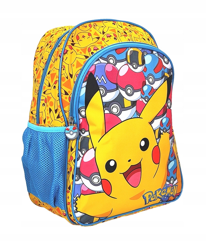 Veľký školský batoh Pokémon Pikachu s jednou hlavnou priehradkou a bočnými vreckami